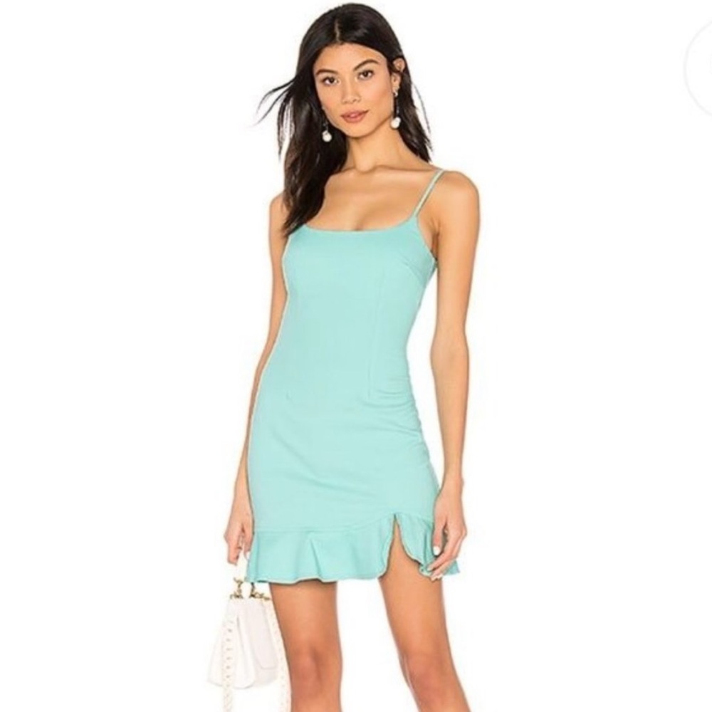 NWT Superdown Shayla Ruffle Mini Dress in Seafoam Small